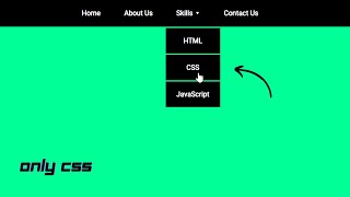 Pure CSS Dropdown Menu with HTML and CSS [upl. by Mw]