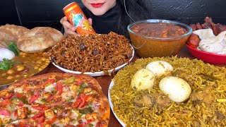 CHICKEN BIRYANICHICKEN CURRYSPICY BLACKBEAN NOODLESPIZZACHICKEN LEGPIECE FRYMOMO ASMR EATING [upl. by Ariadne]