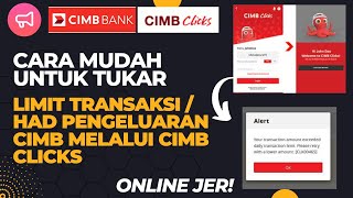 Cara Tukar Limit Transaksi CIMB Clicks II How To Change Transaction Limit in CIMB CLICKS Tutorial [upl. by Llewoh]