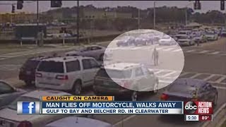 Man flies off motorcycle walks away [upl. by Sillyrama266]