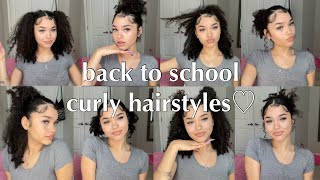 BACK TO SCHOOL HAIRSTYLES FOR CURLY HAIR 🎀 3c type [upl. by Arremat]