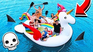 STRANDED ON A 20 FOOT UNICORN FLOAT IN THE OCEAN [upl. by Given513]