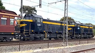 T Class locomotives with SRHC heritage carriages in Broadmeadows [upl. by Thirzia]