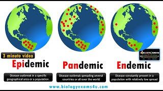 Difference between Epidemic Pandemic and Endemic Diseases with examples biologyexams4u [upl. by Assilem]