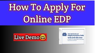 Online EDP CS How To Apply For Online EDP CS  Online EDP ICSI EDP  CS EDP 15days  EDP ApplyCS [upl. by Hayden]