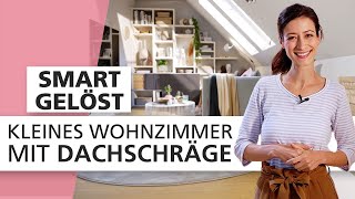 Kleines Wohnzimmer mit Dachschräge  Smart gelöst 💡  INTERIYEAH Einrichten mit SEGMÜLLER [upl. by Kaitlin993]