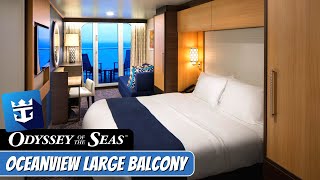 Odyssey of the Seas  Oceanview With Large Balcony  Full Walkthrough Tour amp Review 4K [upl. by Grannias]