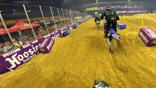 Hoosier Arenacross Rd11 Moline 450 Beginner Heat Race [upl. by Akinar24]