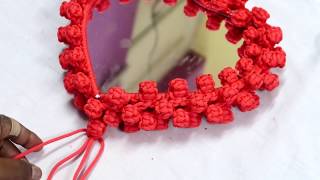 Macrame Art heart shape mirror new design  Happy Valentine Day [upl. by Mya]