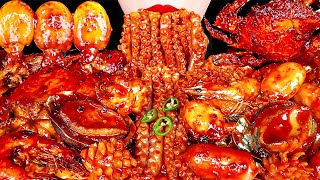 ASMR MUKBANG Spicy FLEX Seafood Boil Octopus Squid Crab Enoki Mushroom CookingampEating Korean 먹방 [upl. by Ecnarretal793]