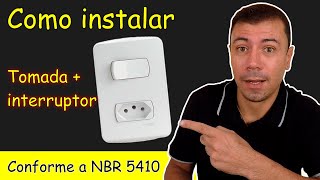 Como INSTALAR TOMADA com INTERRUPTOR juntos e Seguindo a Norma NBR 5410 passo a passo [upl. by Reggie757]