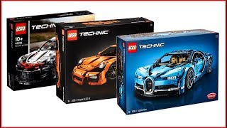 COMPILATION LEGO TECHNIC Cars 42083 Bugatti Chiron  42056 Porsche 911  42096 Porsche  UNBOXING [upl. by Halak701]