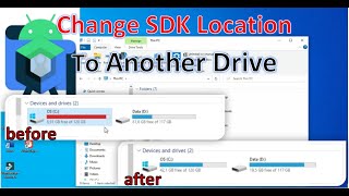 How to Change SDK Location to another Drive resetting gradle avd and SDK Folder [upl. by Darrill280]