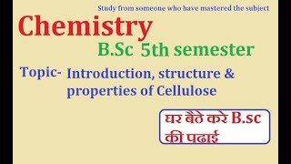 Cellulose  introduction structure amp properties  BSc 5th sem [upl. by Ennyroc]