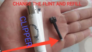 How to refill clipper lighter and change the flint [upl. by Adnesor]