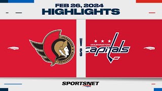 NHL Highlights  Senators vs Capitals  February 26 2024 [upl. by Ridley795]