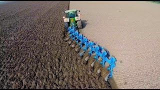 Ploughing w John Deere 8360R amp 9 furrow Lemken Diamant 12  ERF BV  Pflügen [upl. by Retlaw]