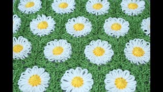 Springtime  Daisy  Blanket  Loom Flower  Bloom Loom  crochet  Part 2 of 2 [upl. by Anen]