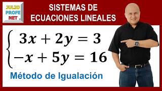 Sistemas de ecuaciones lineales 2×2 por igualación  Ej 1 [upl. by Everara]