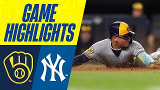 Brewers vs Yankees Game Highlights 9823  MLB Highlights [upl. by Hax]