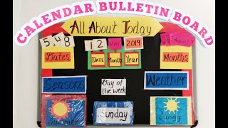 Calendar Bulletin Board  Calendar Weather pocket chart  all about today [upl. by Ilehs]