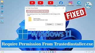 ✅ How To Fix You Require Permission From Trustedinstallerexe in Windows 1110 [upl. by Dianne118]