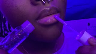 ASMR applying 50 layers of LIPGLOSS mouth sounds heaven [upl. by Nadnal]