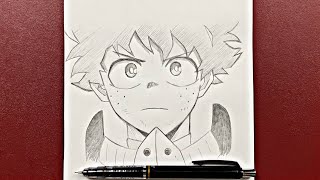 Anime drawing  how to draw Izuku Midoriya Easy steps [upl. by Gratia428]