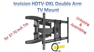 Unboxing Assembling  Invision HDTV DXL Double Arm TV Mount for 37 70 inch TVs [upl. by Anigal]