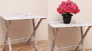 DIY Super Easy Newspaper Table  Diy Easy Newspaper Crafts  DIY Crafts [upl. by Swehttam]