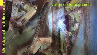 schilderij restauratie vullen en retoucheren [upl. by Aliuqet]