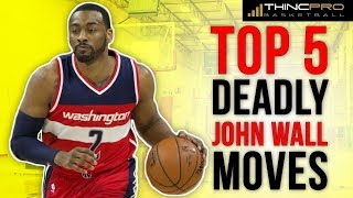 How to TOP 5 John Wall DEADLY NBA SCORING MOVES Basketball Ankle Breakers and KILLER CROSSOVERS [upl. by Esyla381]