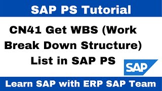 CN41 WBS List IN SAP I Open WBS List IN SAP II Plant Wise WBS List in SAP II SAP PS Tutorial Learn [upl. by Rehpoitsirhc]