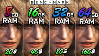 How much RAM do you need in 2023 8 GB vs 16GB vs 32 GB vs 64GB  Test in 10 Games  1440p [upl. by Oiceladni]