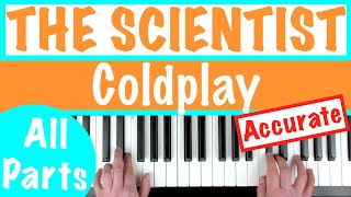 How to play THE SCIENTIST  Coldplay Piano Chords Tutorial [upl. by Aerbua404]