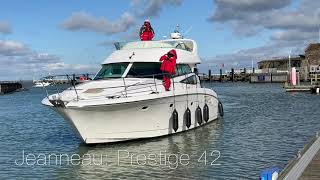 Jeanneau Prestige 42 Berthing Yarmouth Harbour [upl. by Nyluqcaj]