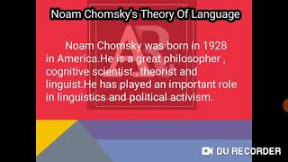 Noam Chomskys Theory Of Language  Noam Chomsky  Learn in English  AR ENGLISH LAB [upl. by Lukin]