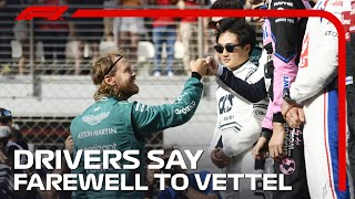 Danke Seb Drivers Say Farewell To Sebastian Vettel [upl. by Adnirolc30]