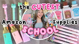 CUTE AMAZON BACK TO SCHOOL SUPPLIES HAUL 📚✏️ [upl. by Lelah528]