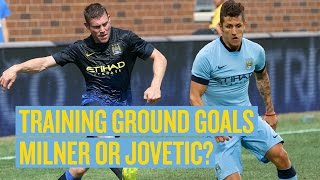 JOVETIC amp MILNER SCREAMERS  Man City training ground goals [upl. by Raychel]