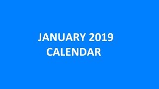 January 2019 Calendar With Holidays Observances State Holiday [upl. by Adniroc]