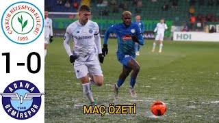 RİZESPOR 1  0 ADANA DEMİRSPOR I MAÇ ÖZETİ  SÜPER LİG [upl. by Sugirdor]