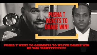 Pusha T REACTS to DRAKE He Attended Grammys Just to WATCH Drake WIn LOL [upl. by Oznarol]