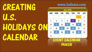 Event Calendar Maker  ExcelTemplate  Creating US Holidays [upl. by Lock]