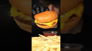 mukbang mcdonalds asmr burger fry [upl. by Annibo351]