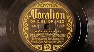 King Olivers Dixie Syncopators  Black Snake Blues [upl. by Nivlak]