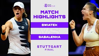 Iga Swiatek vs Aryna Sabalenka  2023 Stuttgart Final  WTA Match Highlights [upl. by Val]