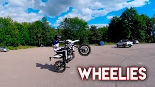 Yamaha WR125X Wheelie Practice Beginner wheelies End of Summer [upl. by Ecinad]