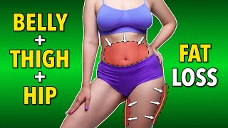 Belly  Thigh  Hip Fat Loss Workout  Total Body Revolution Unleashed [upl. by Kiersten96]