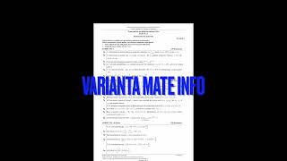 Rezolvare Varianta Bac Mate Info Subiect I  2016 [upl. by Becker]